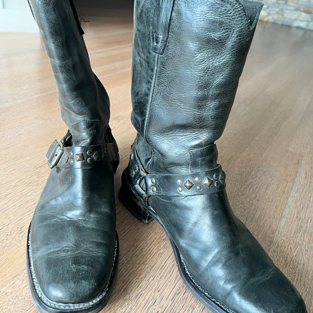 Men's John Varvatos Black Leather Biker Boots